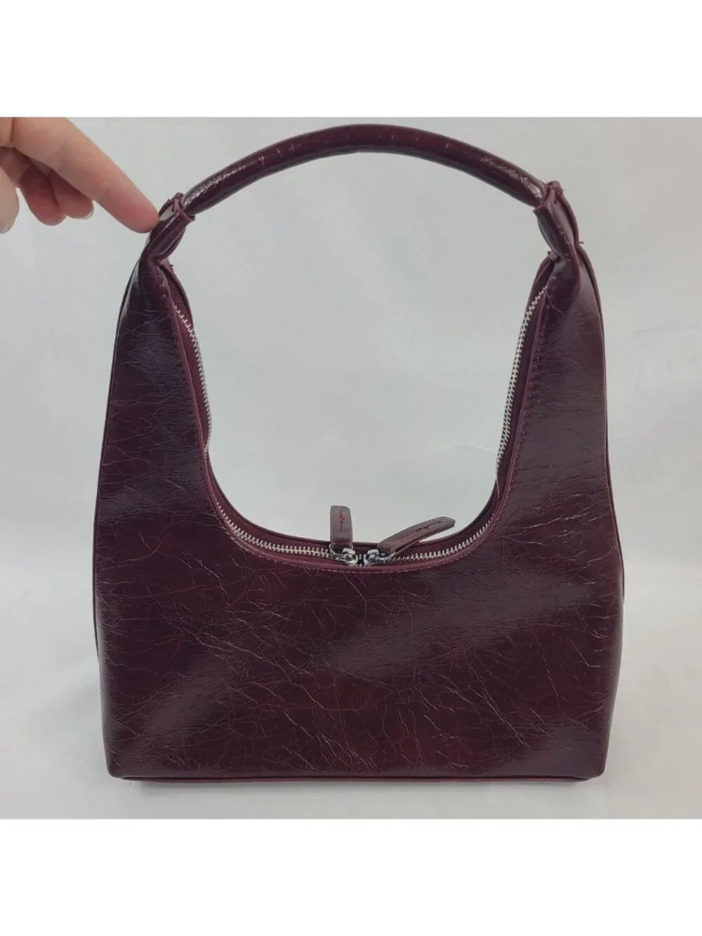 NEW 8 Other Reasons Burgundy Faux Leather Mini Shoulder Bag With Dust Bag - Picture 6 of 9